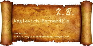 Keglevich Barnabás névjegykártya