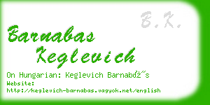 barnabas keglevich business card